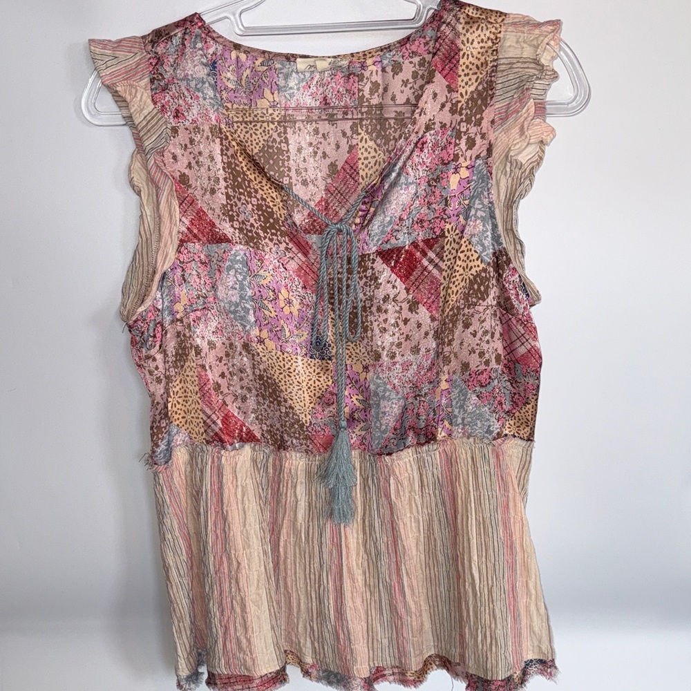 Mystree Multicolor Patchwork Blouse